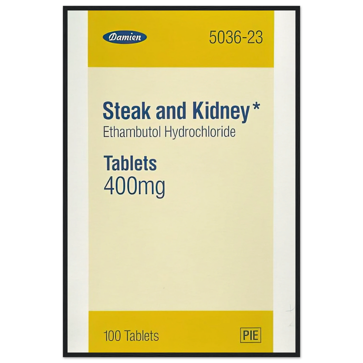 STEAK AND KIDNEY 1999 Framed Poster | Damien Hirst Framed Prints Wall Art | Damien Hirst Store