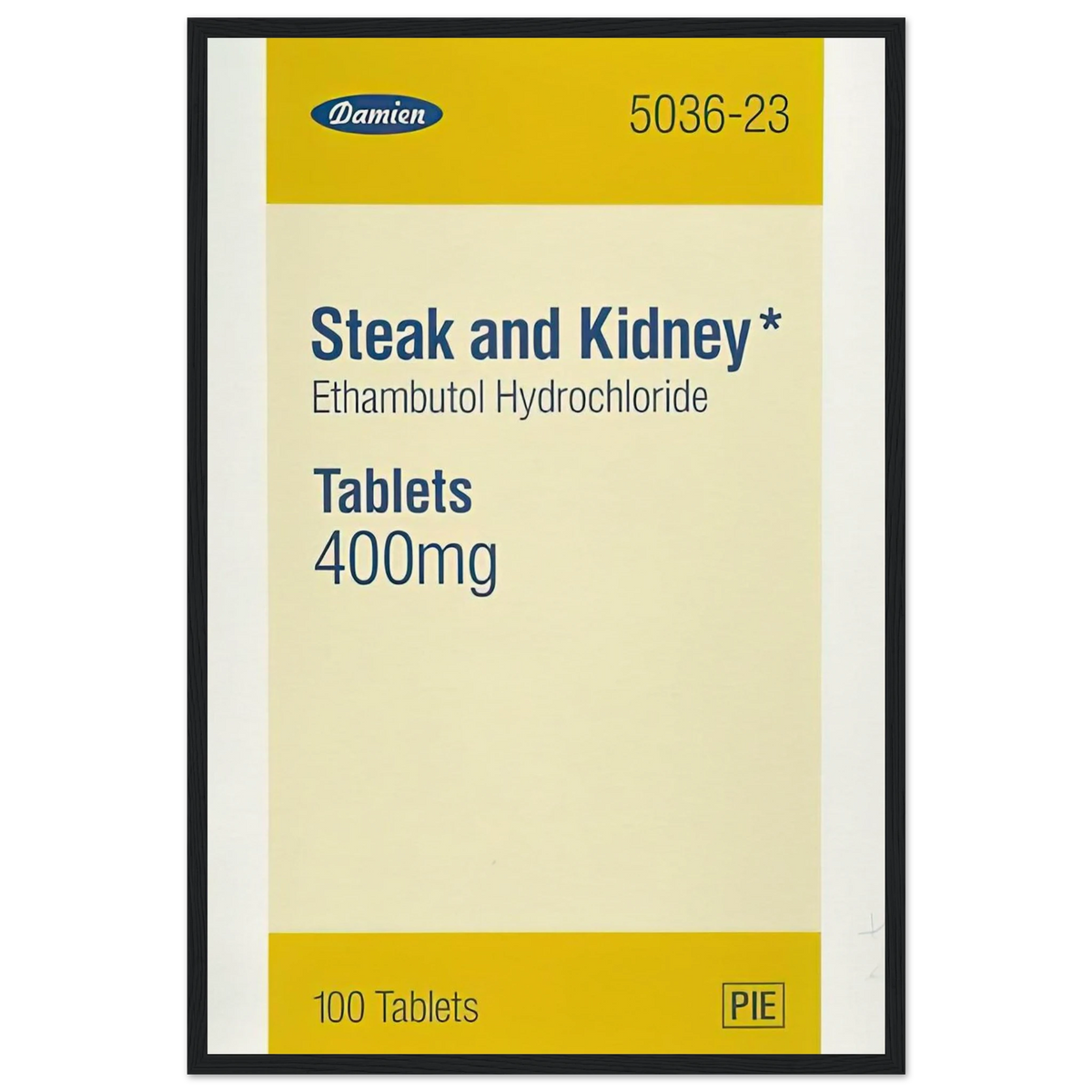 STEAK AND KIDNEY 1999 Framed Poster | Damien Hirst Framed Prints Wall Art | Damien Hirst Store