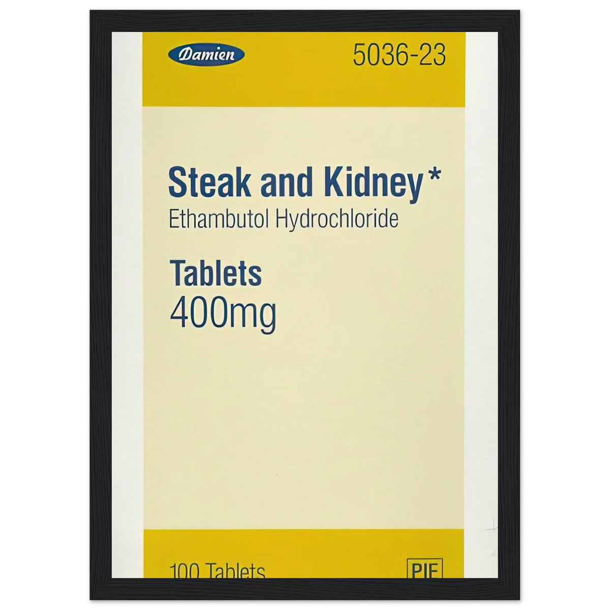 STEAK AND KIDNEY 1999 Framed Poster | Damien Hirst Framed Prints Wall Art | Damien Hirst Store