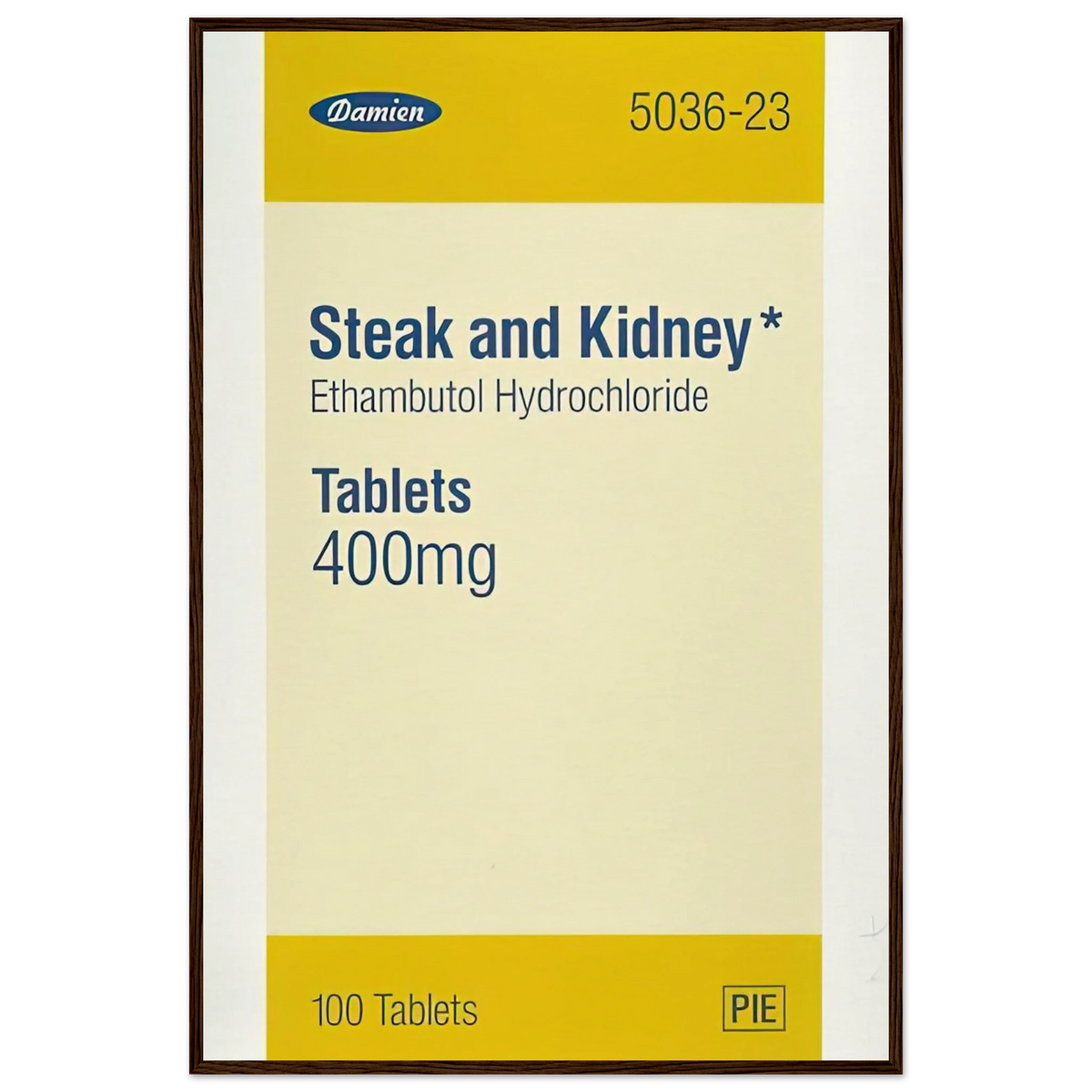 STEAK AND KIDNEY 1999 Framed Poster | Damien Hirst Framed Prints Wall Art | Damien Hirst Store
